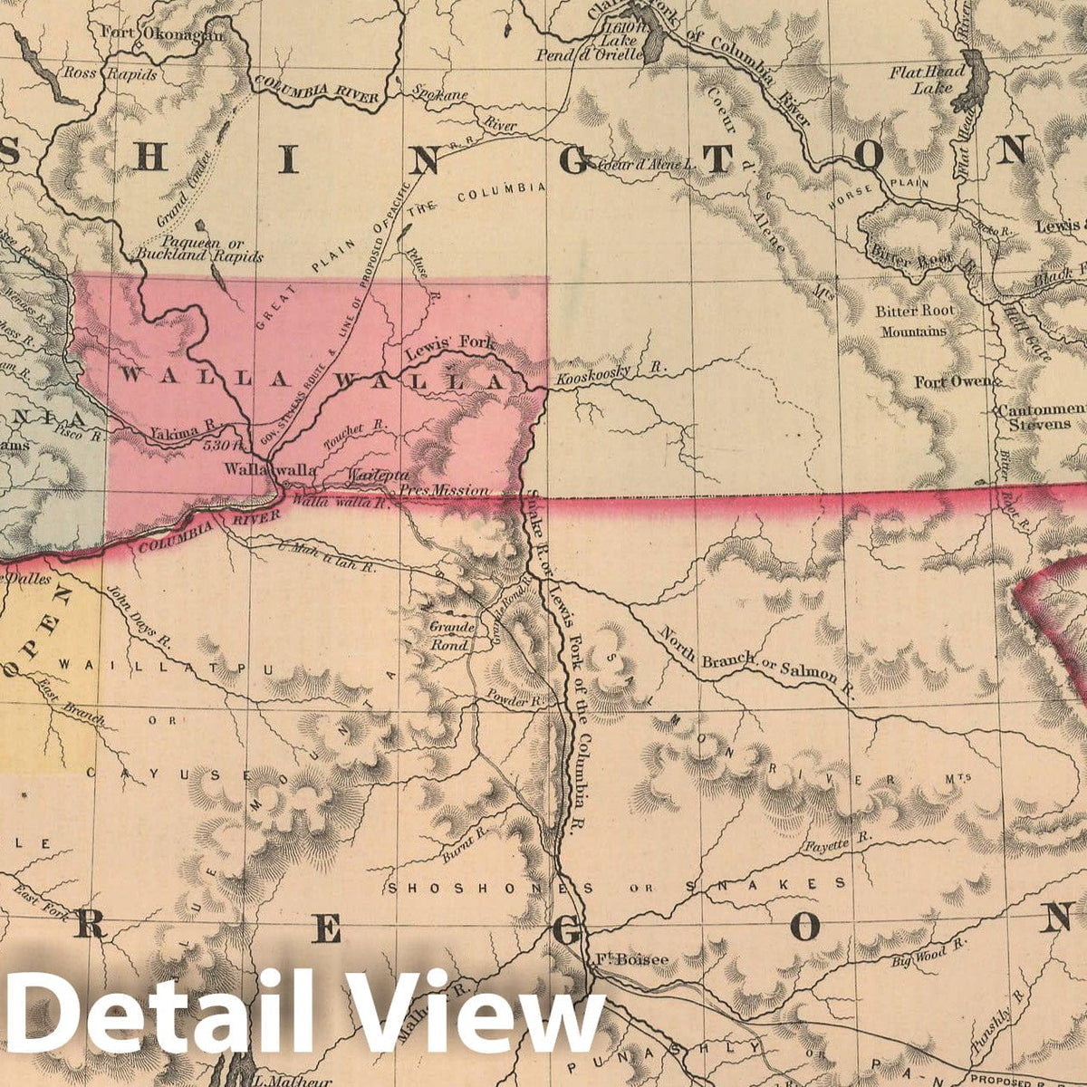 Historic Map : Oregon & Washington 1857 , General Atlas (Of The World) , Vintage Wall Art
