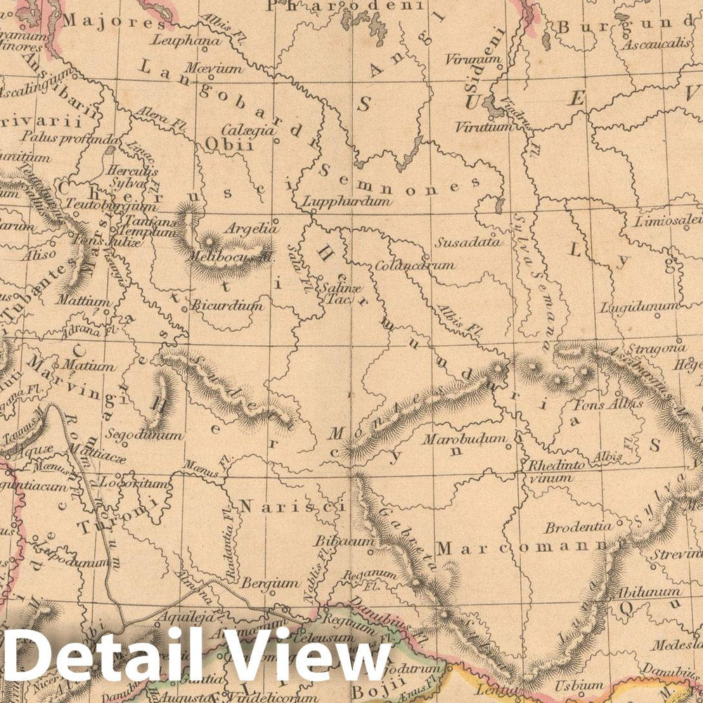 Historic Map : First Classical Atlas, Ancient Germania 1849 , Vintage Wall Art