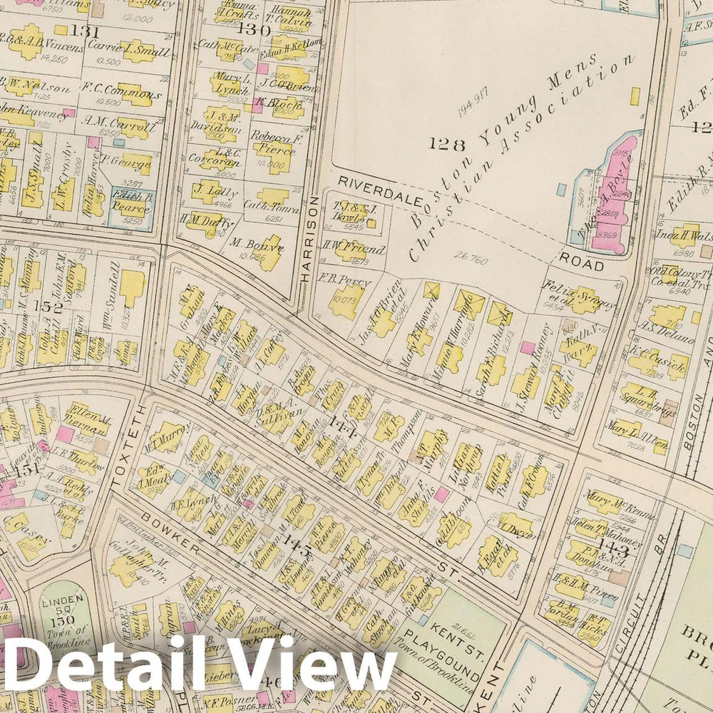 Historic Map : Atlas Town of Brookline, Brookline 1927 Plate 002 , Vintage Wall Art