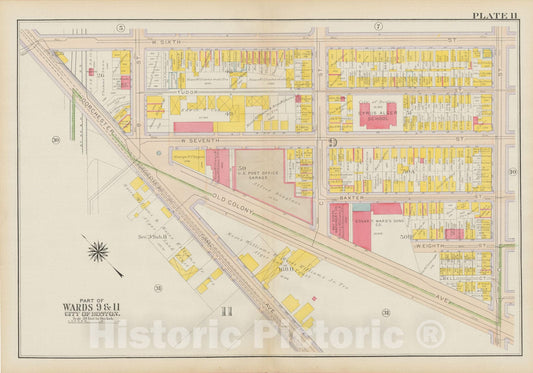 Historic Map : Atlas City of Boston: South Boston 1919 Plate 011 , Vintage Wall Art