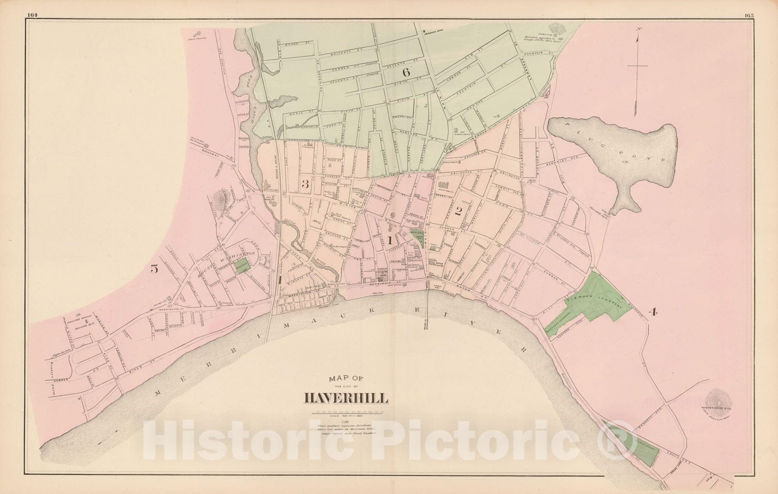 Historic Map : Atlas of Essex County, Haverhill 1884 , v2, Vintage Wall Art