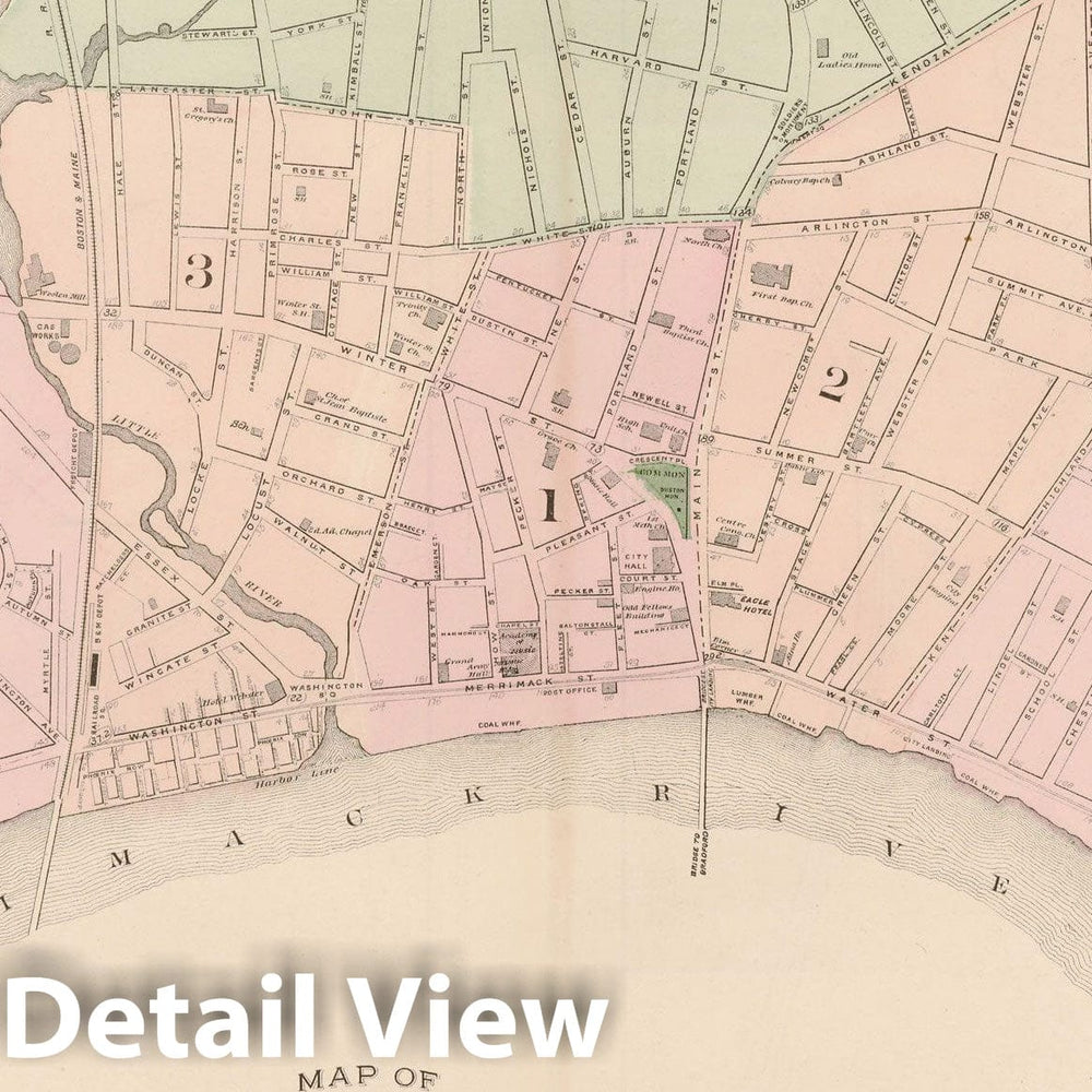 Historic Map : Atlas of Essex County, Haverhill 1884 , v2, Vintage Wall Art
