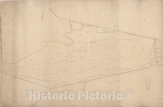Historic Map : Charles River Basin 1844 , Vintage Wall Art
