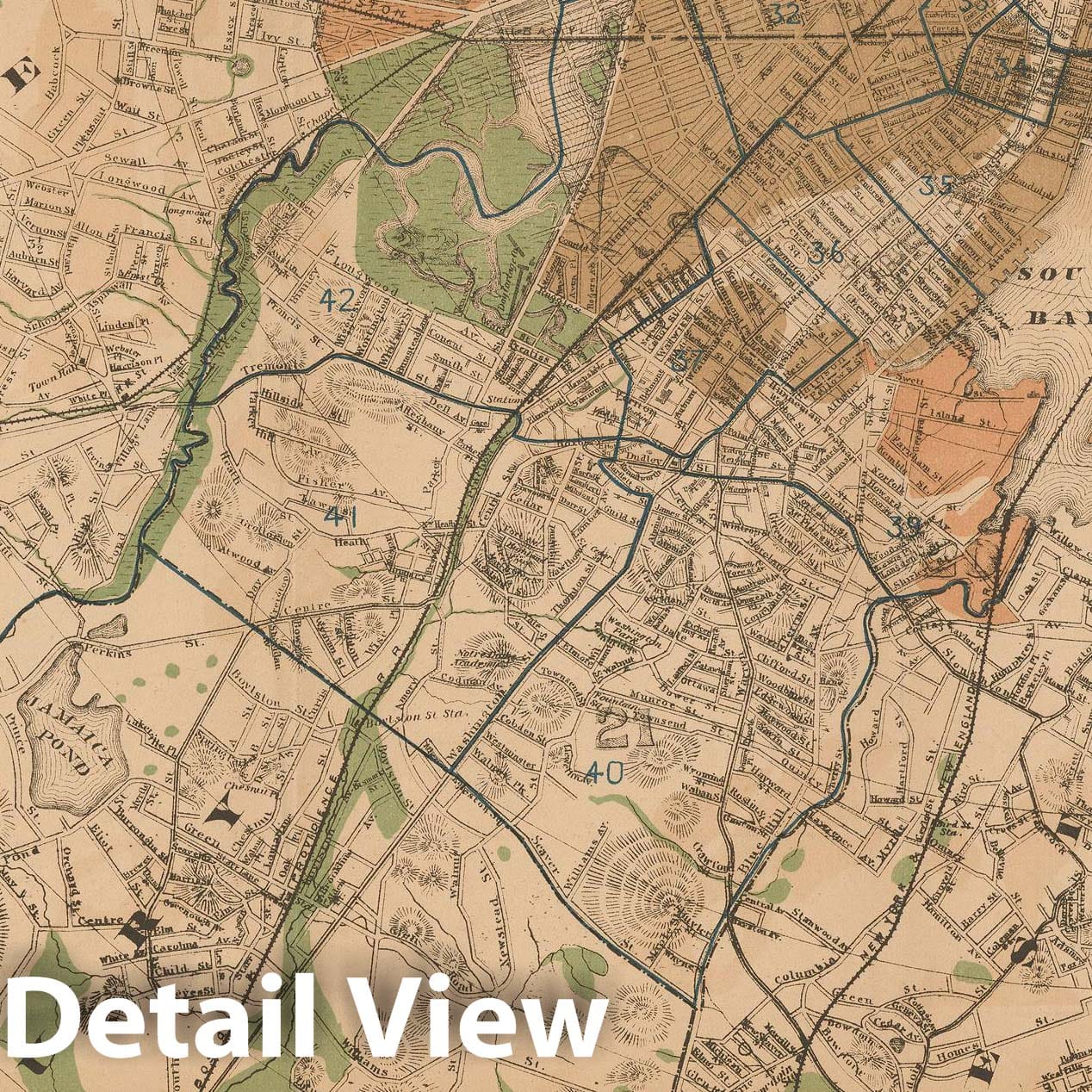 Historic Map : Boston 1890 , Vintage Wall Art