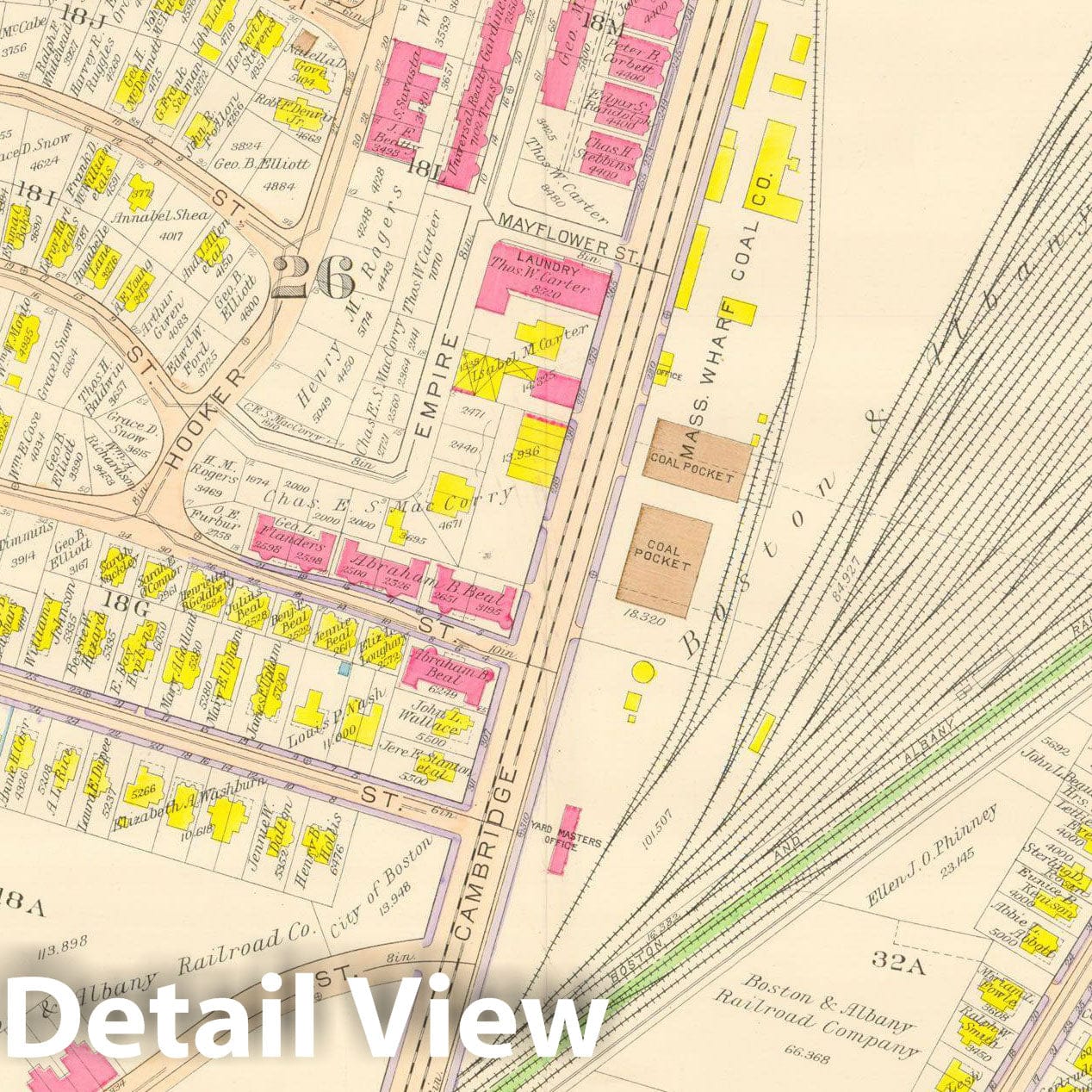 Historic Map : Atlas City of Boston, Wards 25 & 26 Brighton, Allston & Brighton 1916 Plate 023 , Vintage Wall Art