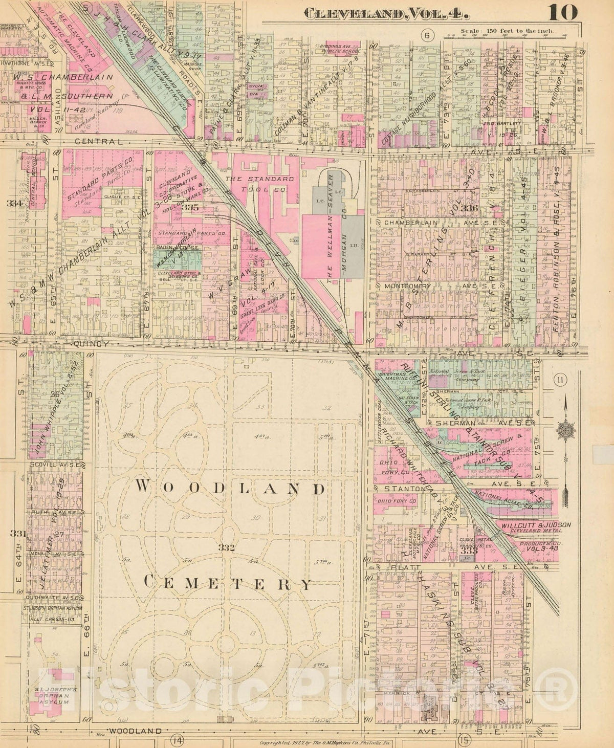 Historic Map : Atlas City of Cleveland, Vol. Four, Cleveland 1922 10R , Vintage Wall Art