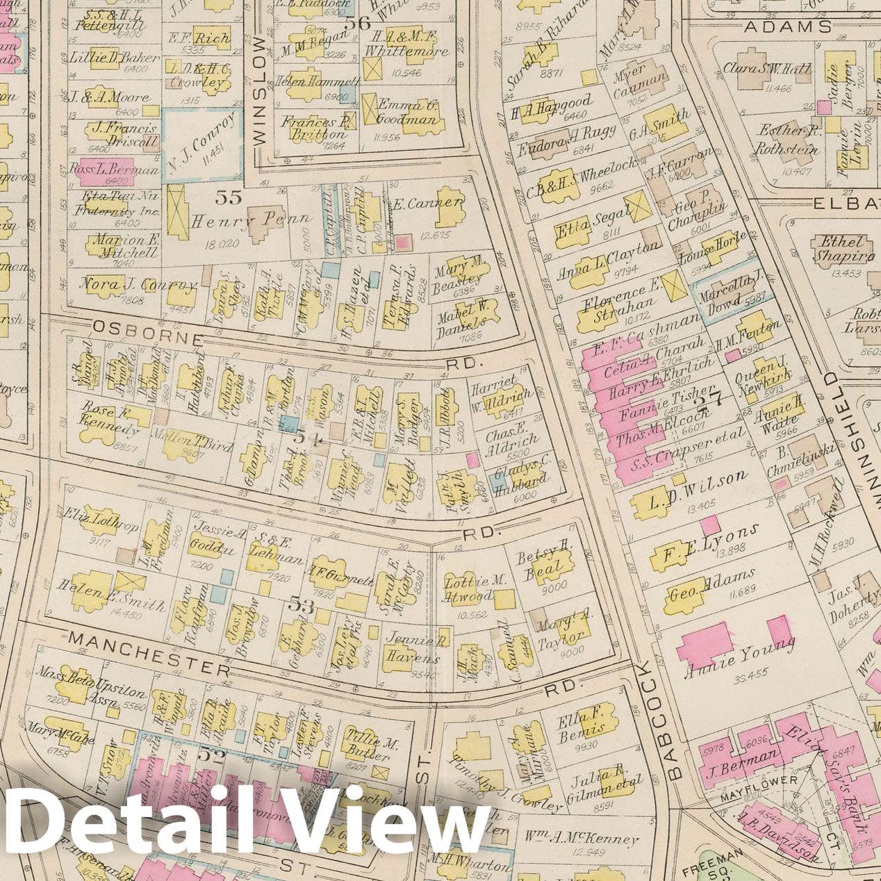 Historic Map : Atlas Town of Brookline, Brookline 1927 Plate 006 , v2, Vintage Wall Art