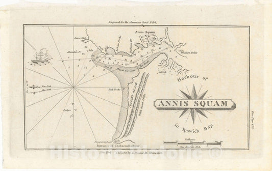 Historic Map : American Coast Pilot, Annisquam 1815 , Vintage Wall Art