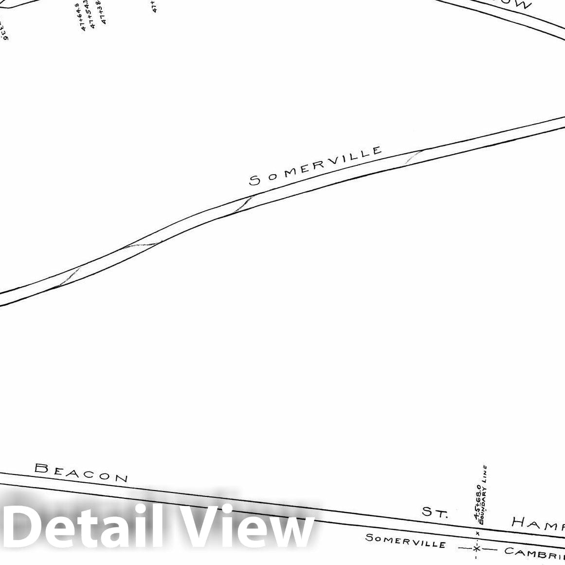 Historic Map : Boston Elevated Railway Track Plans, Somerville 1899-1915 Plate 018 , Vintage Wall Art