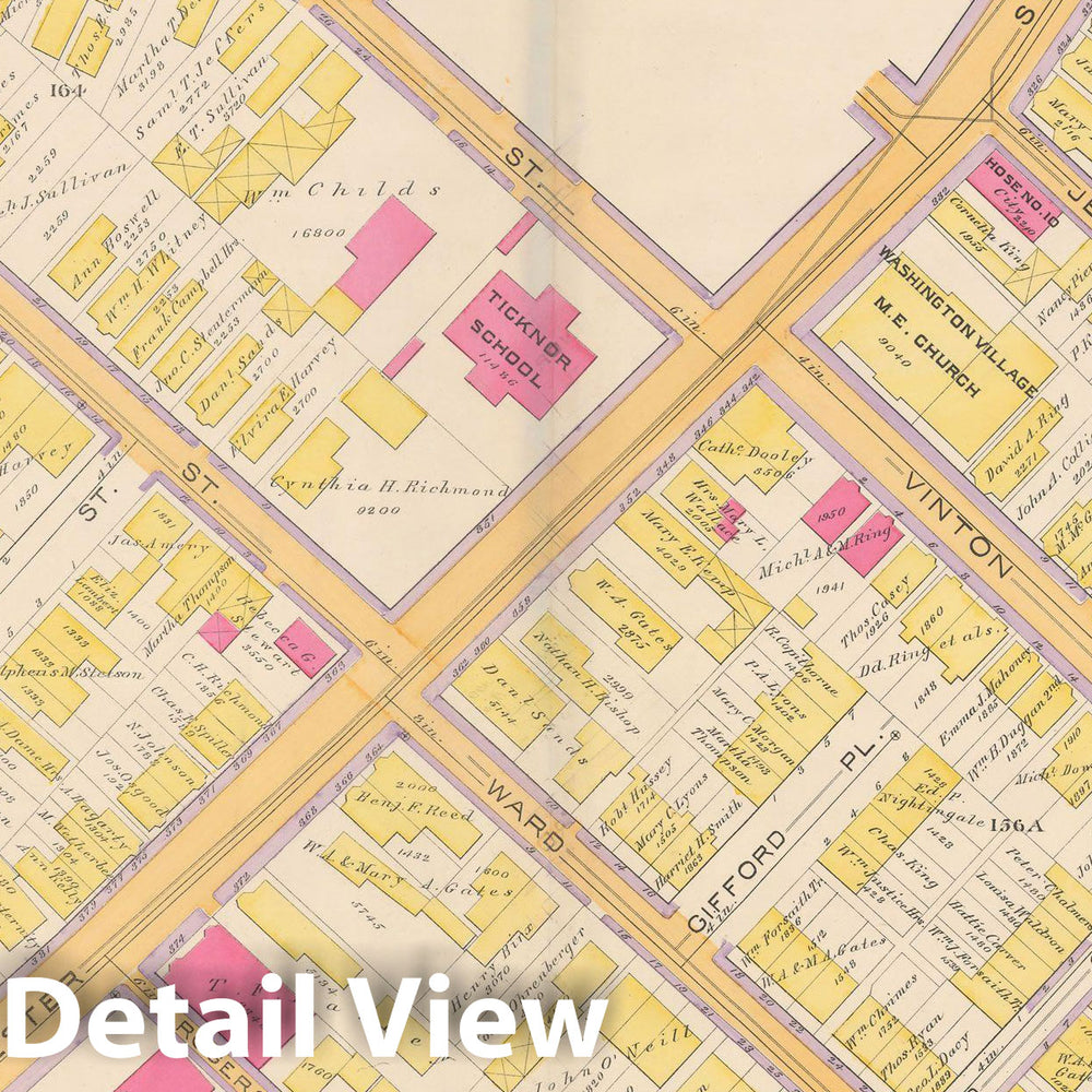 Historic Map : Atlas of South Boston, South Boston 1891 Plate 013 , Vintage Wall Art