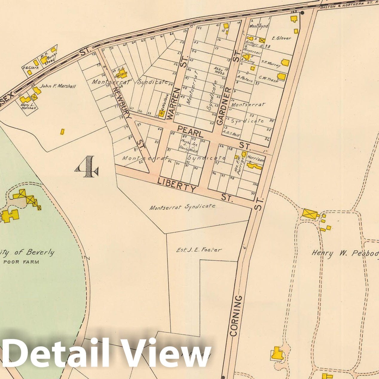 Historic Map : Beverly 1907 Plate 012 , Atlas City of Beverly , Vintage Wall Art