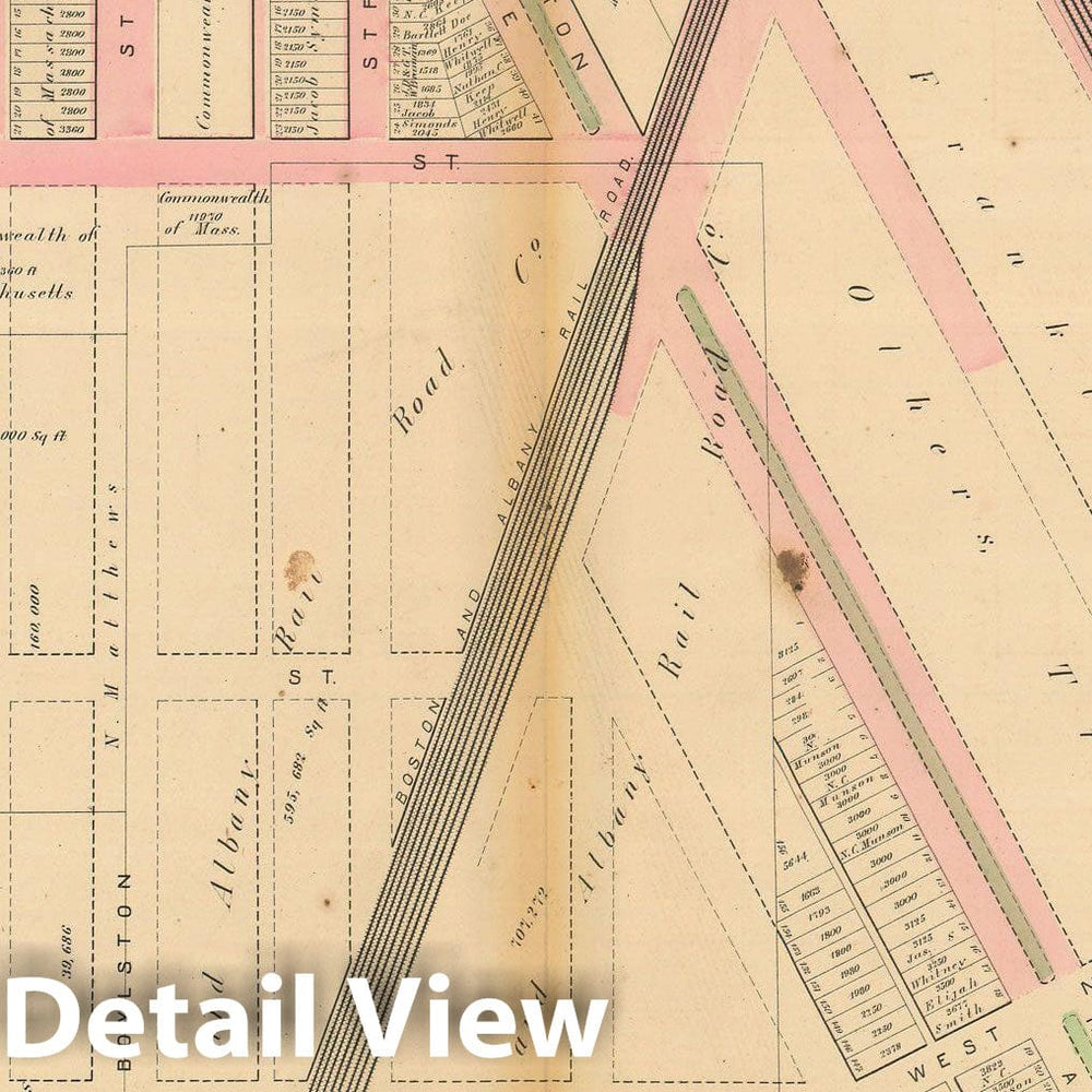 Historic Map : Atlas of County of Suffolk, MA Vol. 1 including Boston Proper, Boston 1874 Plate S , Vintage Wall Art