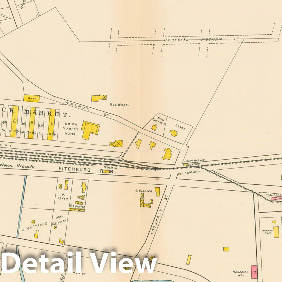 Historic Map : Atlas of Middlesex County, Massachusetts, Watertown 1889 Pages 178-179 , Vintage Wall Art
