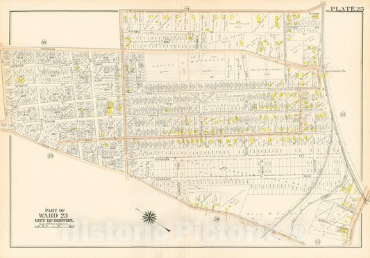 Historic Map : West Roxbury, Jamaica Plain & Roslindale, 1905 Plate 025 , Vintage Wall Art
