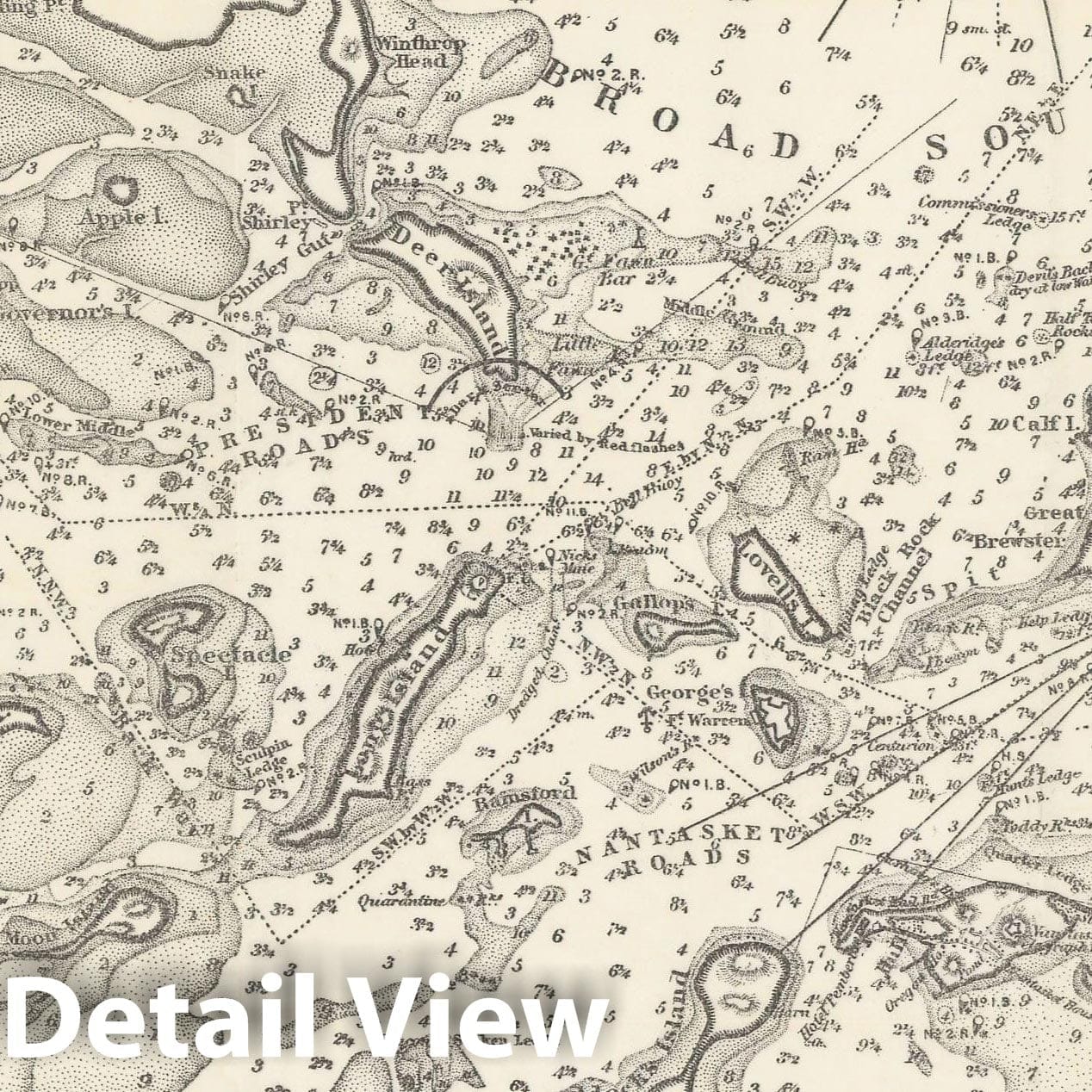Historic Map : Boston 1890 Topographic Map , Vintage Wall Art