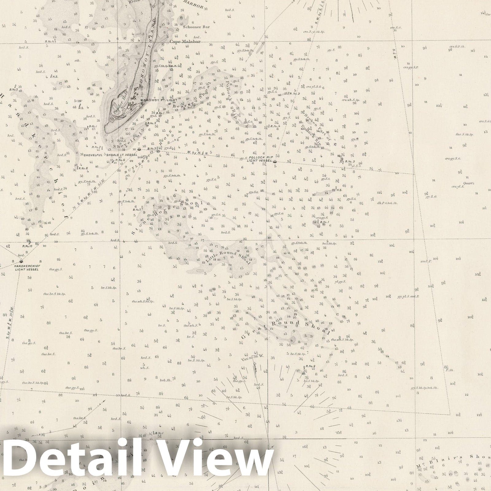 Historic Map : Cape Cod & Chatham & Harwich & Nantucket 1874 Topographic Map , Vintage Wall Art