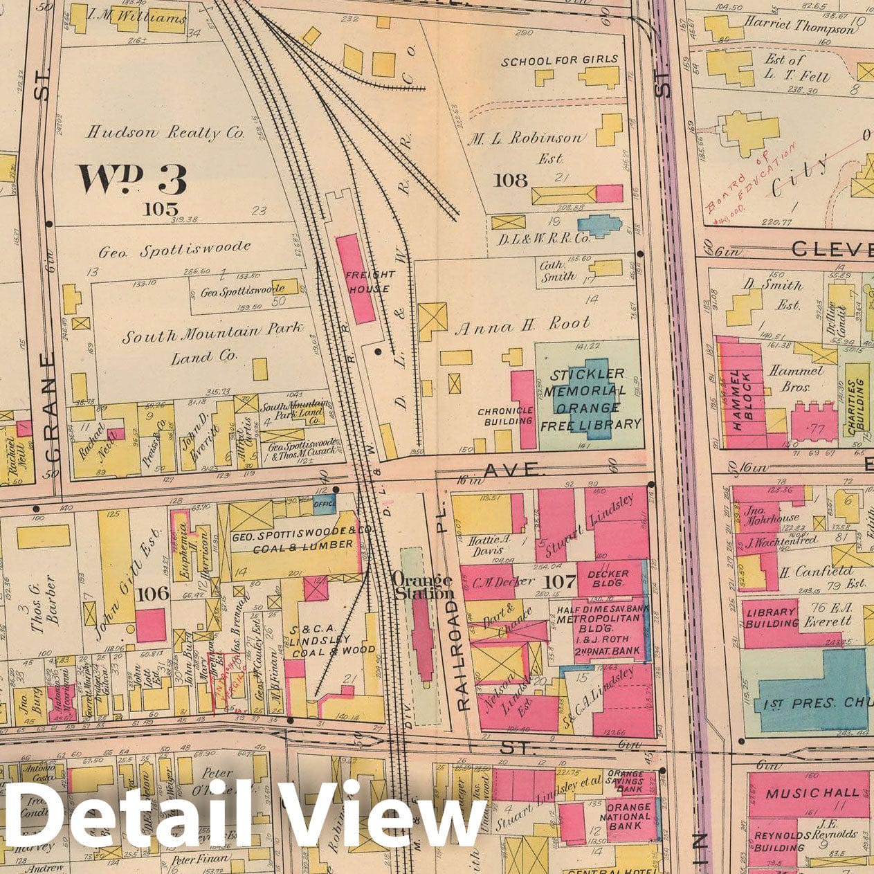 Historic Map : The Oranges, Orange, Plate 001 , Vintage Wall Art