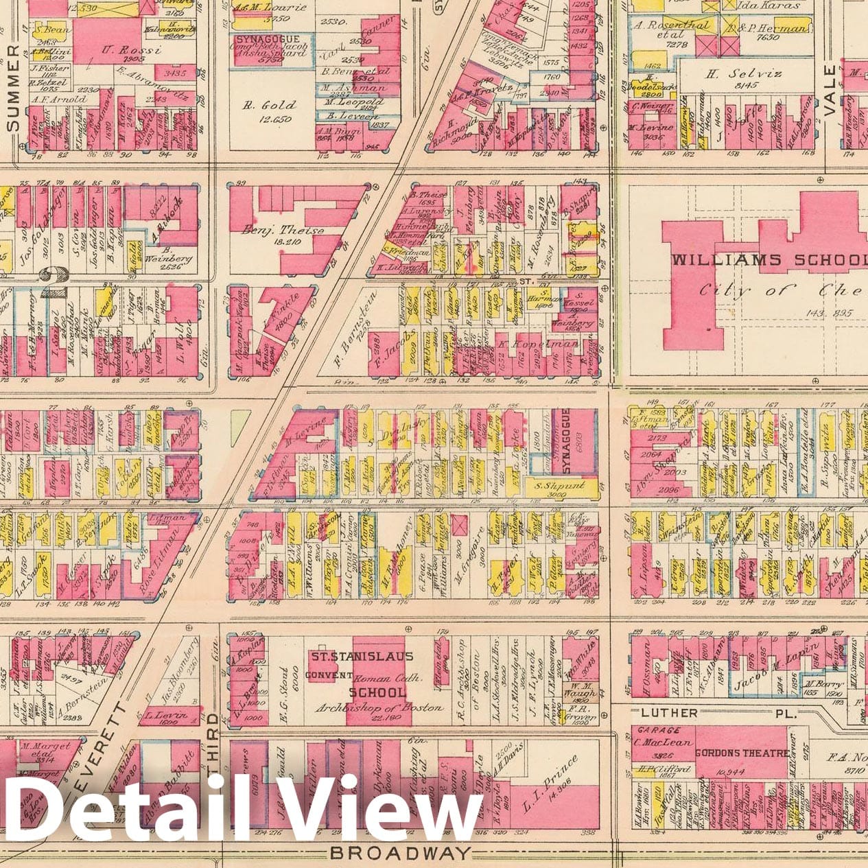 Historic Map : Atlas of Chelsea, Revere and Winthrop, Chelsea 1914 Plate 003 , Vintage Wall Art