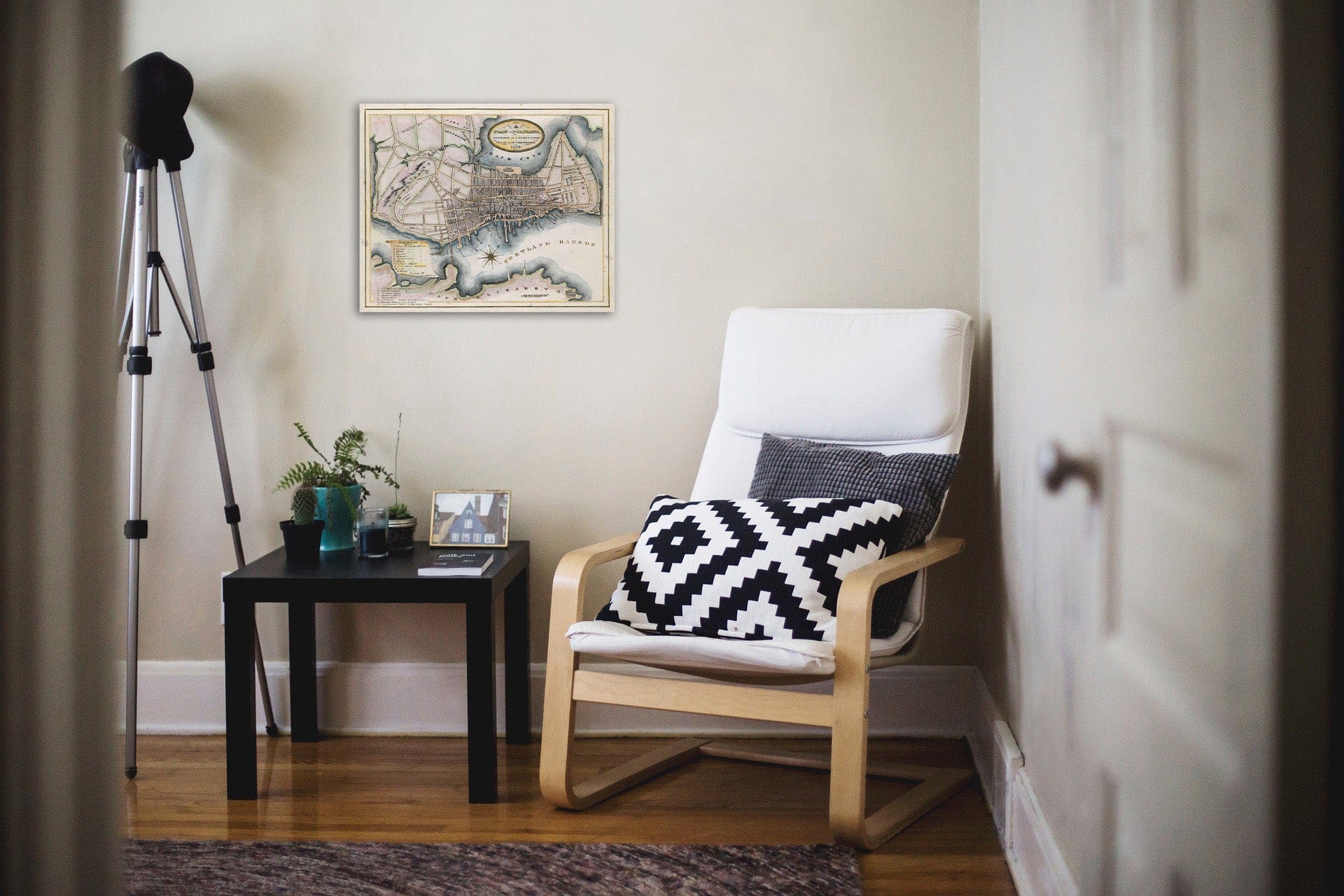 Historic Map : Portland, Portland 1856 , Vintage Wall Art