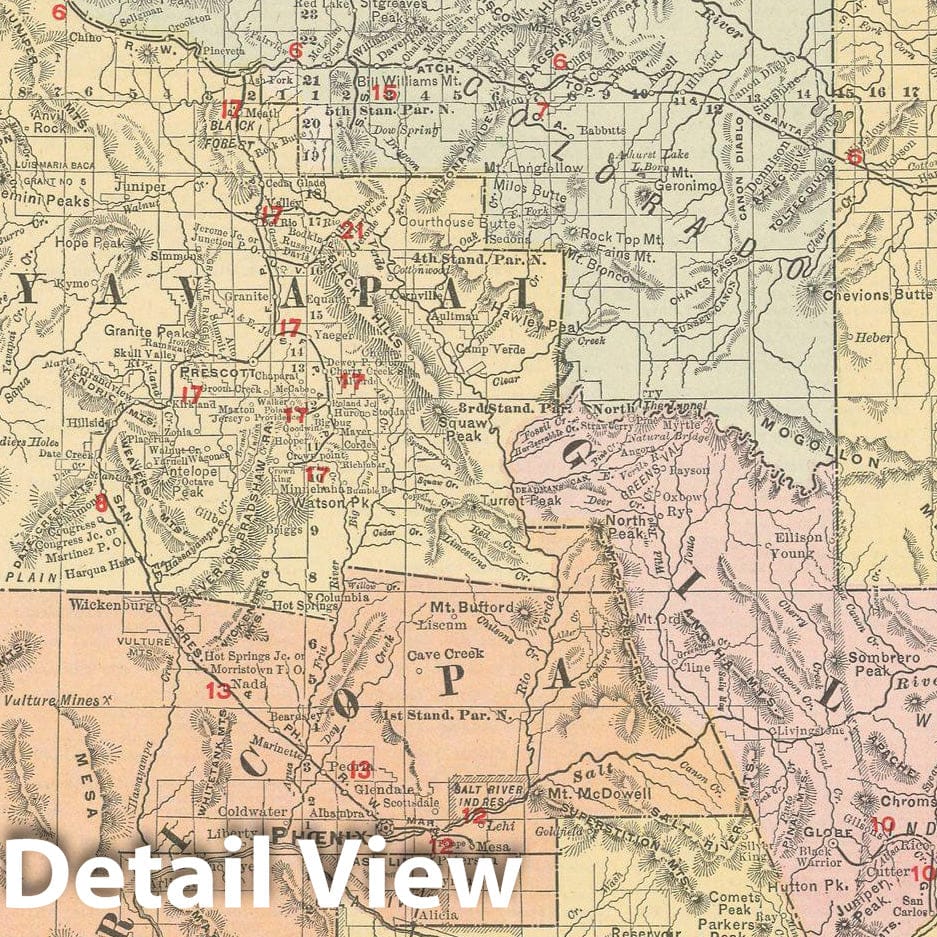 Historic Map : Arizona 1903 , Rand McNally Business Atlas , Vintage Wall Art