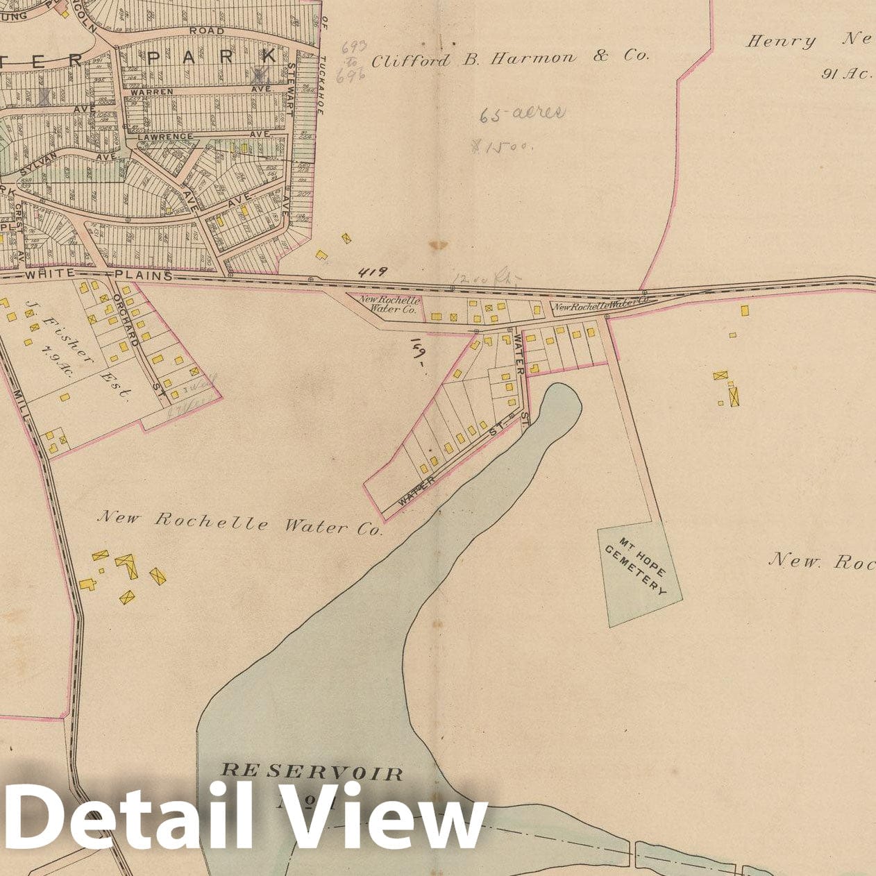 Historic Map : Atlas of Westchester County, NY, Vol. 1, Eastchester 1910 Plate 010 , Vintage Wall Art