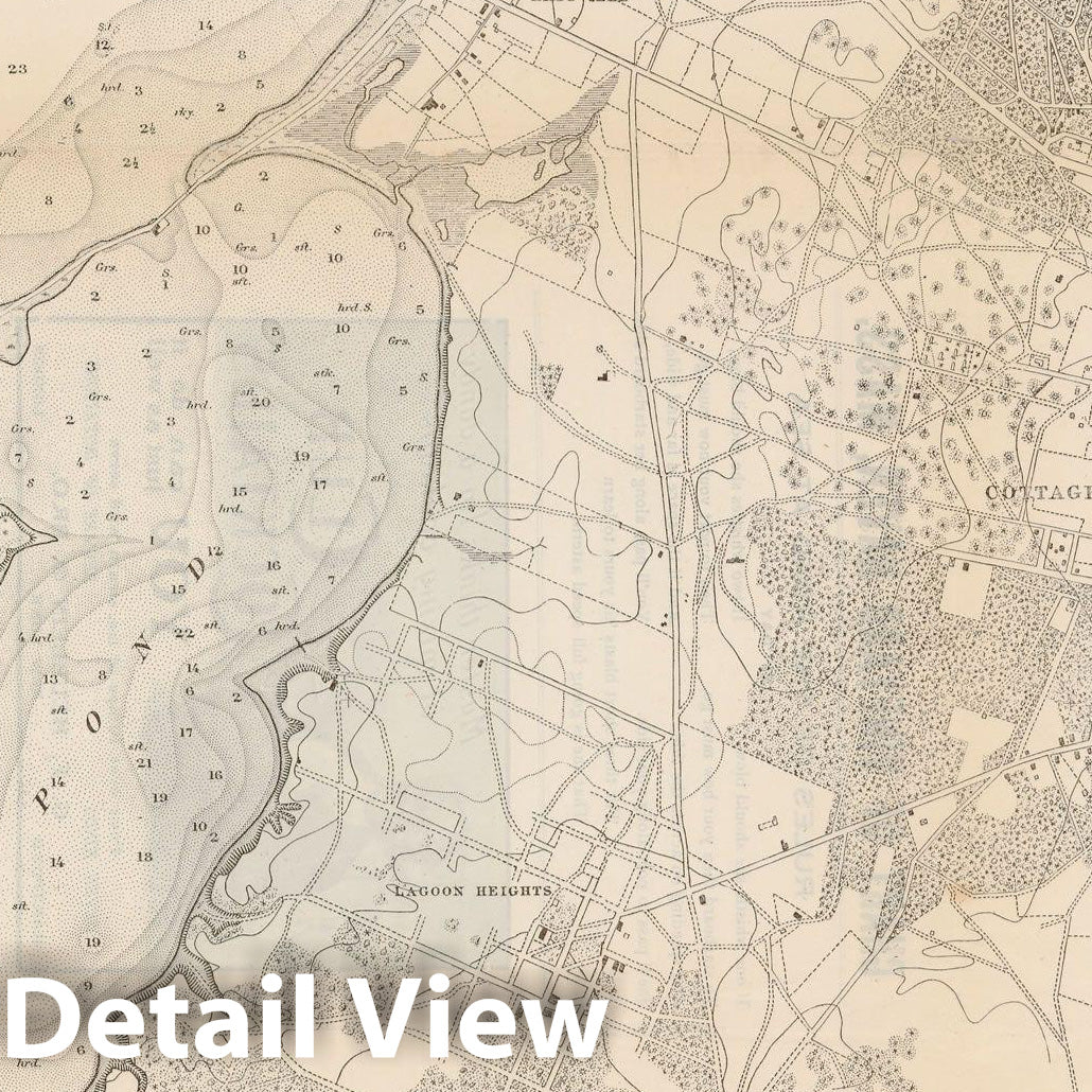 Historic Map : Martha's Vineyard & Vineyard Haven 1908 Topographic Map , Vintage Wall Art
