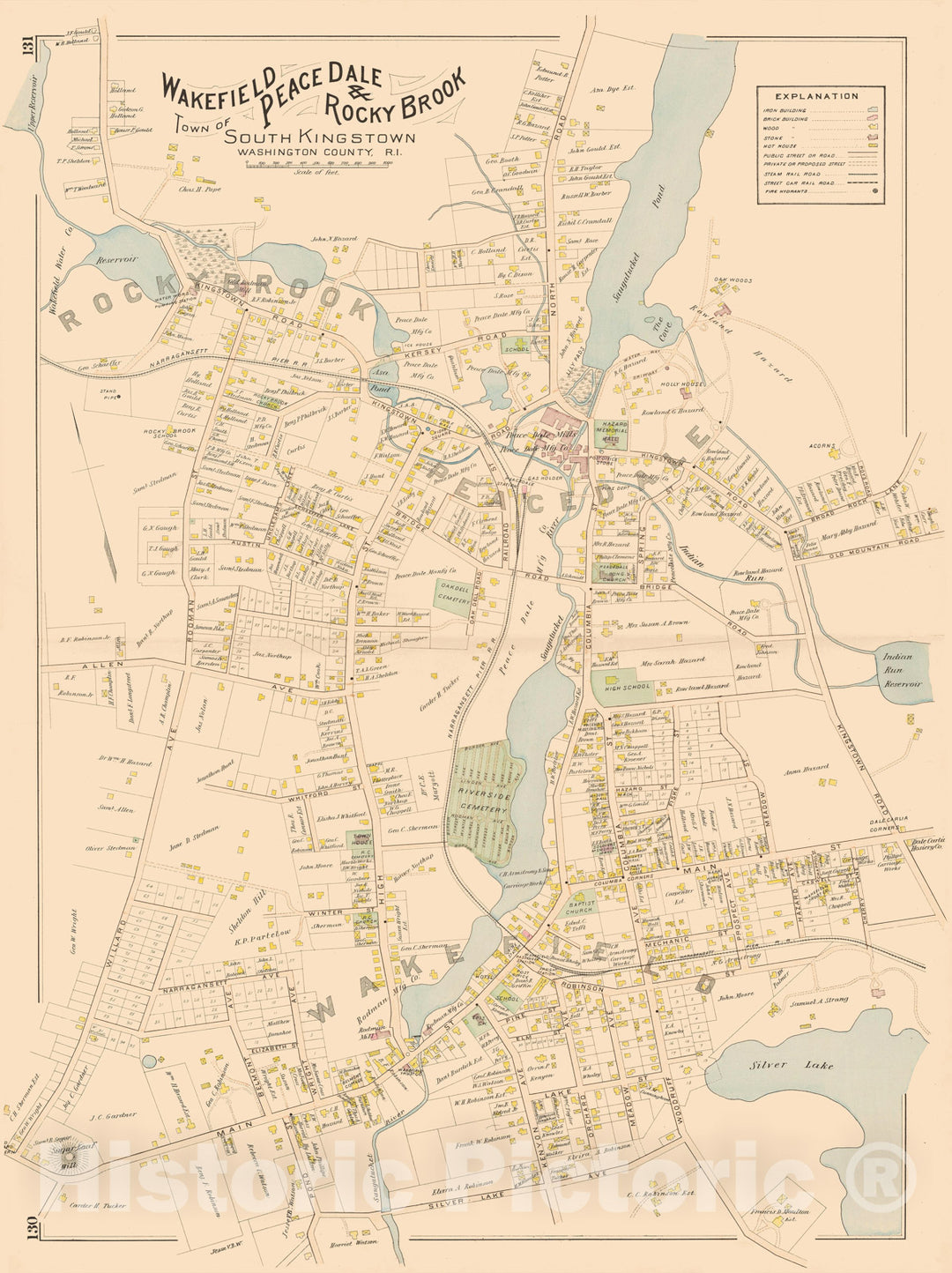 Historic Map : Atlas of Southern Rhode Island, South Kingstown 1895 , v2, Vintage Wall Art