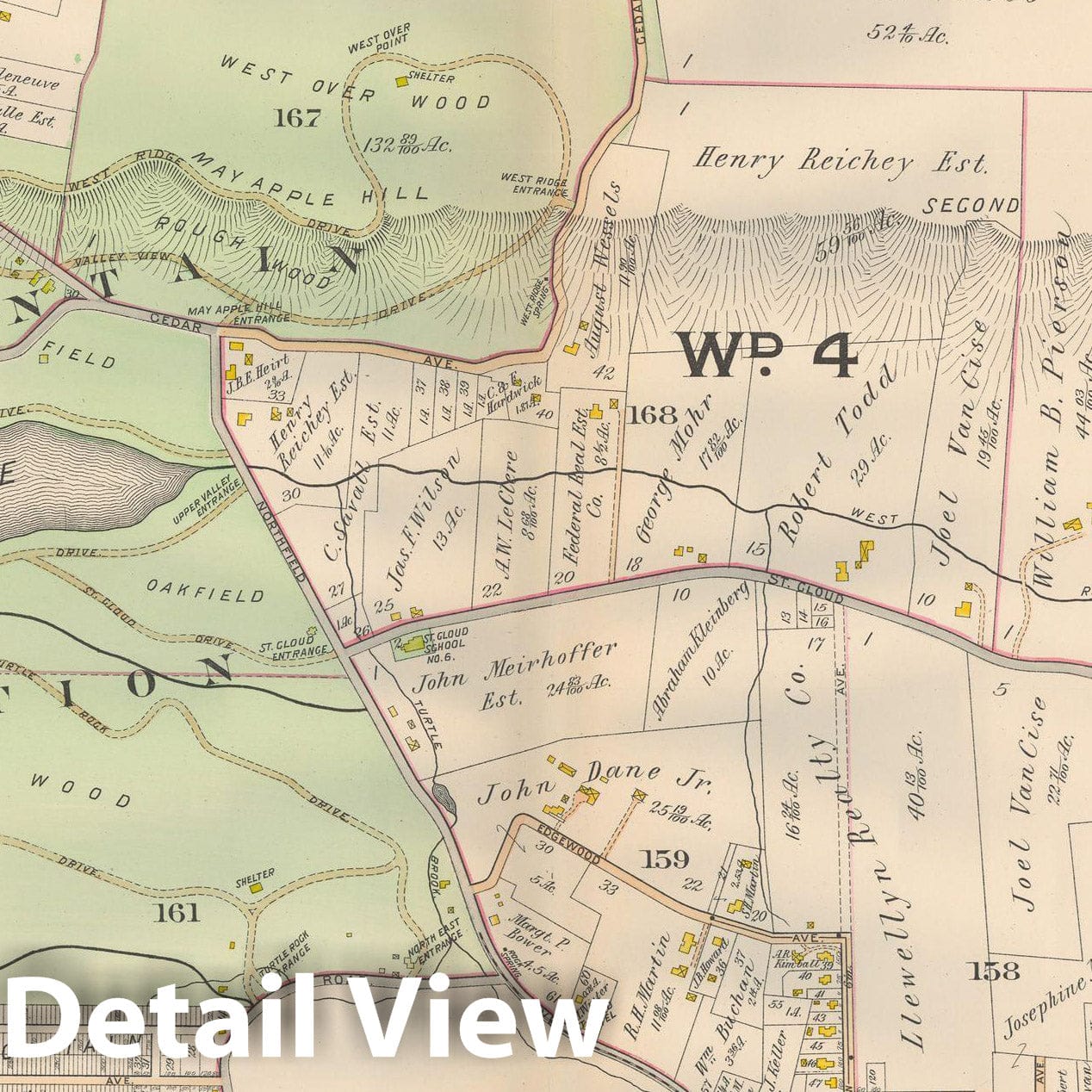 Historic Map : Atlas Oranges, West Orange 1911 Plate 020 , Vintage Wall Art