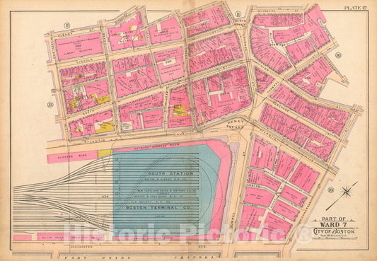 Historic Map : Atlas of Boston Proper, 1902 Plate 012 , Vintage Wall Art