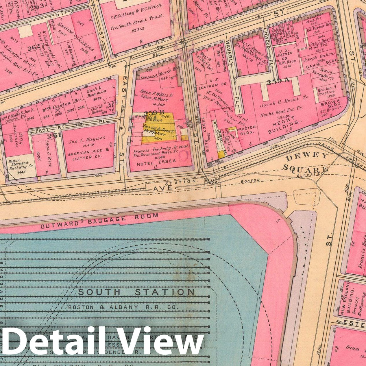 Historic Map : Atlas of Boston Proper, 1902 Plate 012 , Vintage Wall Art