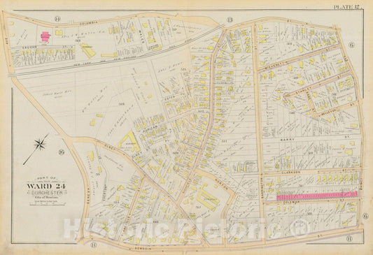 Historic Map : Atlas City of Boston, Vol. 5, Dorchester, Dorchester 1894 Plate 012 , Vintage Wall Art