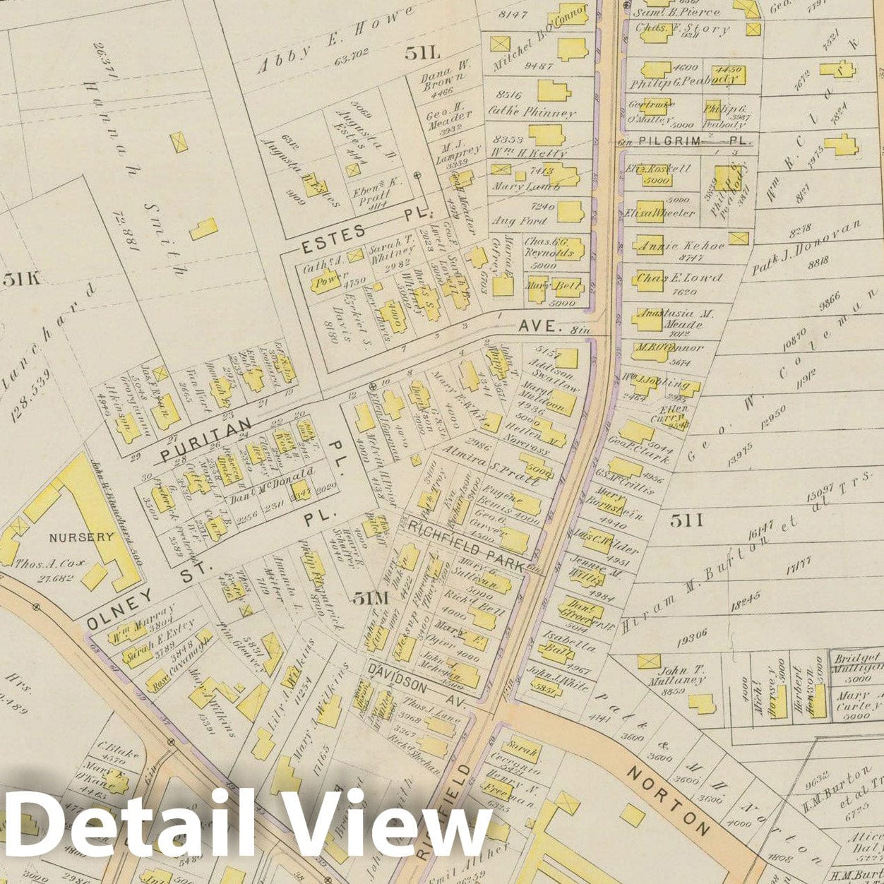 Historic Map : Atlas City of Boston, Vol. 5, Dorchester, Dorchester 1894 Plate 012 , Vintage Wall Art