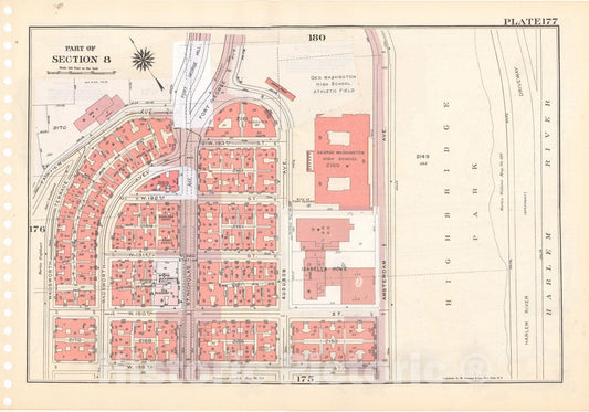 Historic Map : Manhattan Land Book 1955 - Updated Through Nov 7th, New York City 1975 Plate 177 , Vintage Wall Art