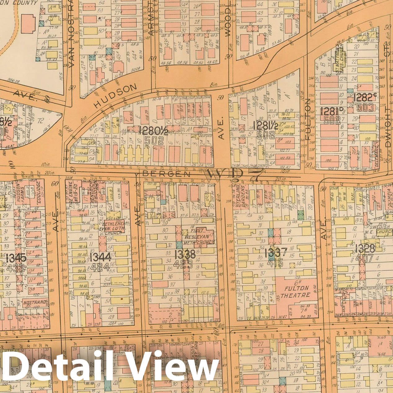 Historic Map : Plat Book of Jersey City, 1928 Plate 041 , Vintage Wall Art