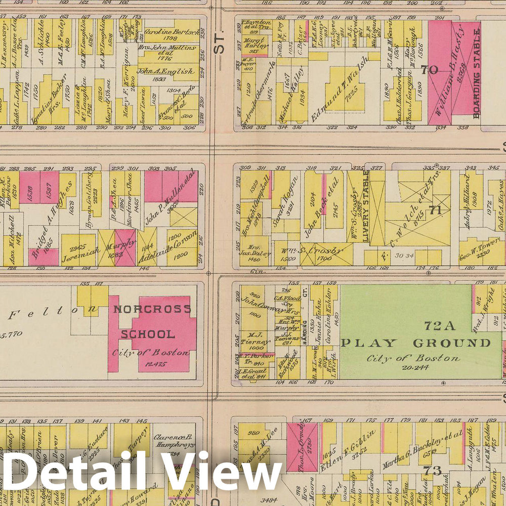Historic Map : Atlas of South Boston, South Boston 1910 Plate 007 , Vintage Wall Art