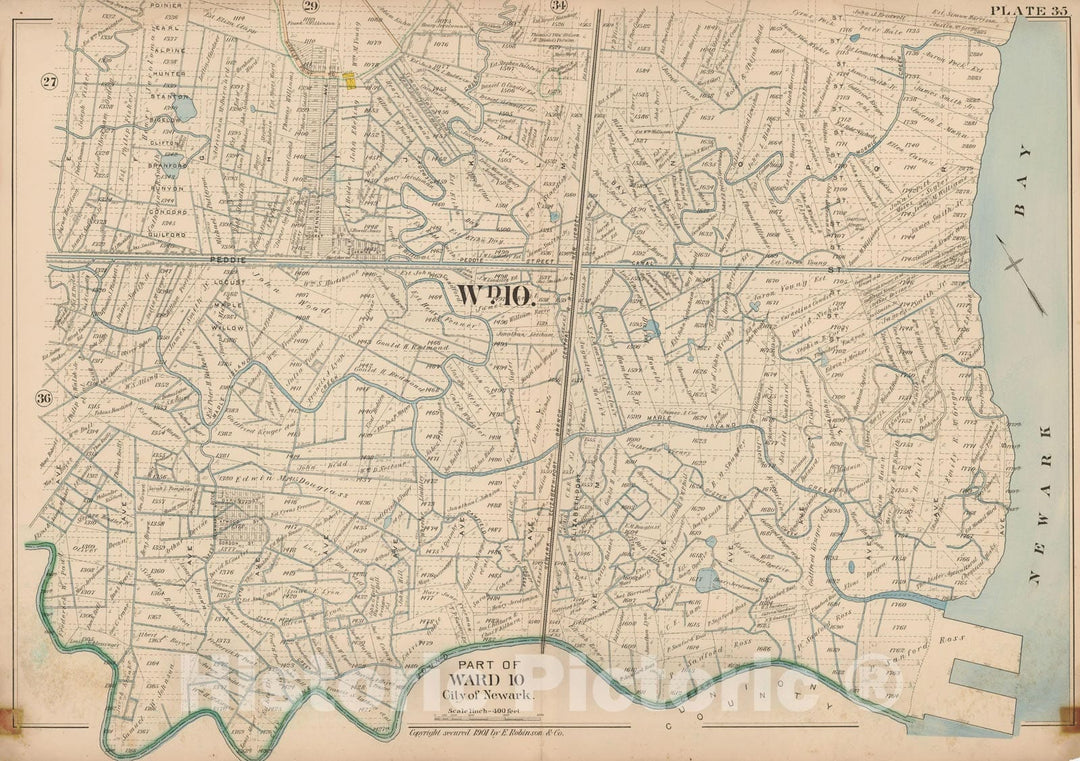 Historic Map : Atlas City of Newark, Newark 1901 Plate 035 , Vintage Wall Art