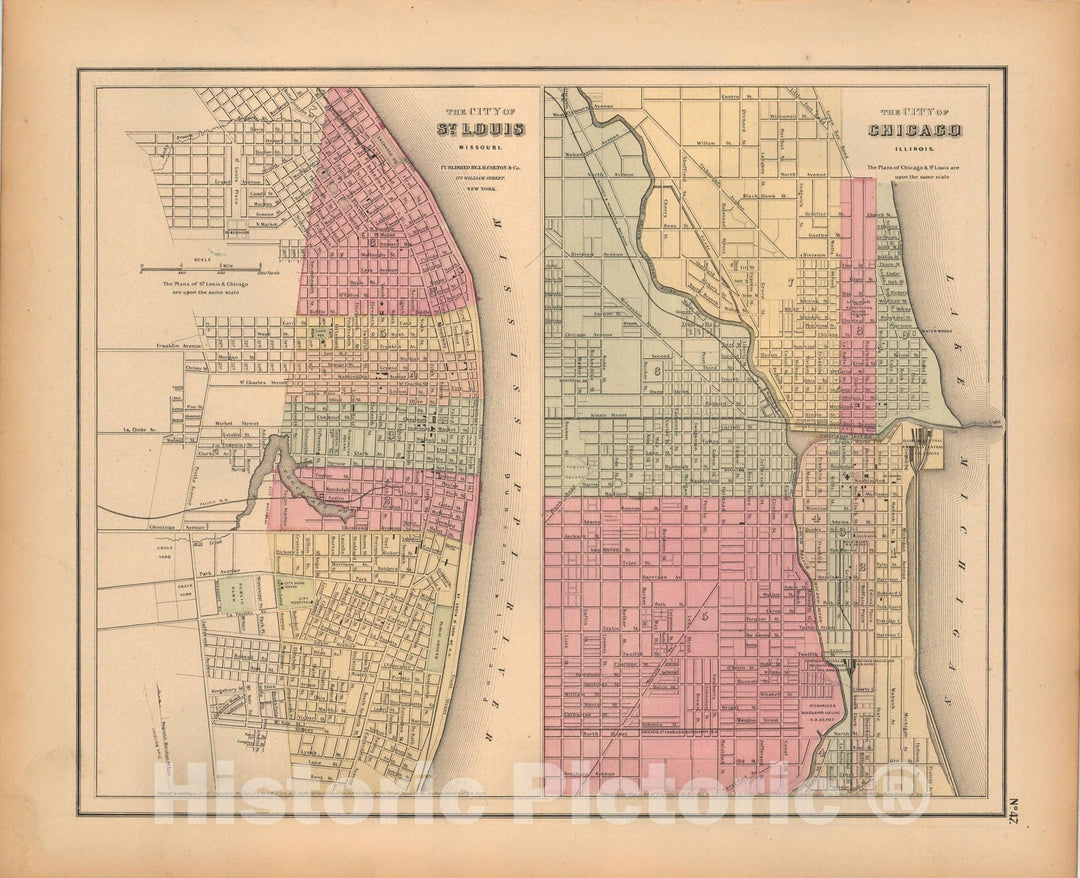 Historic Map : General Atlas (Of The World), Chicago & Saint Louis 1857 , Vintage Wall Art