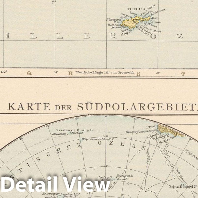 Historic Map : Polynesia 1899 , Andrees Allgemeiner Handatlas , Vintage Wall Art
