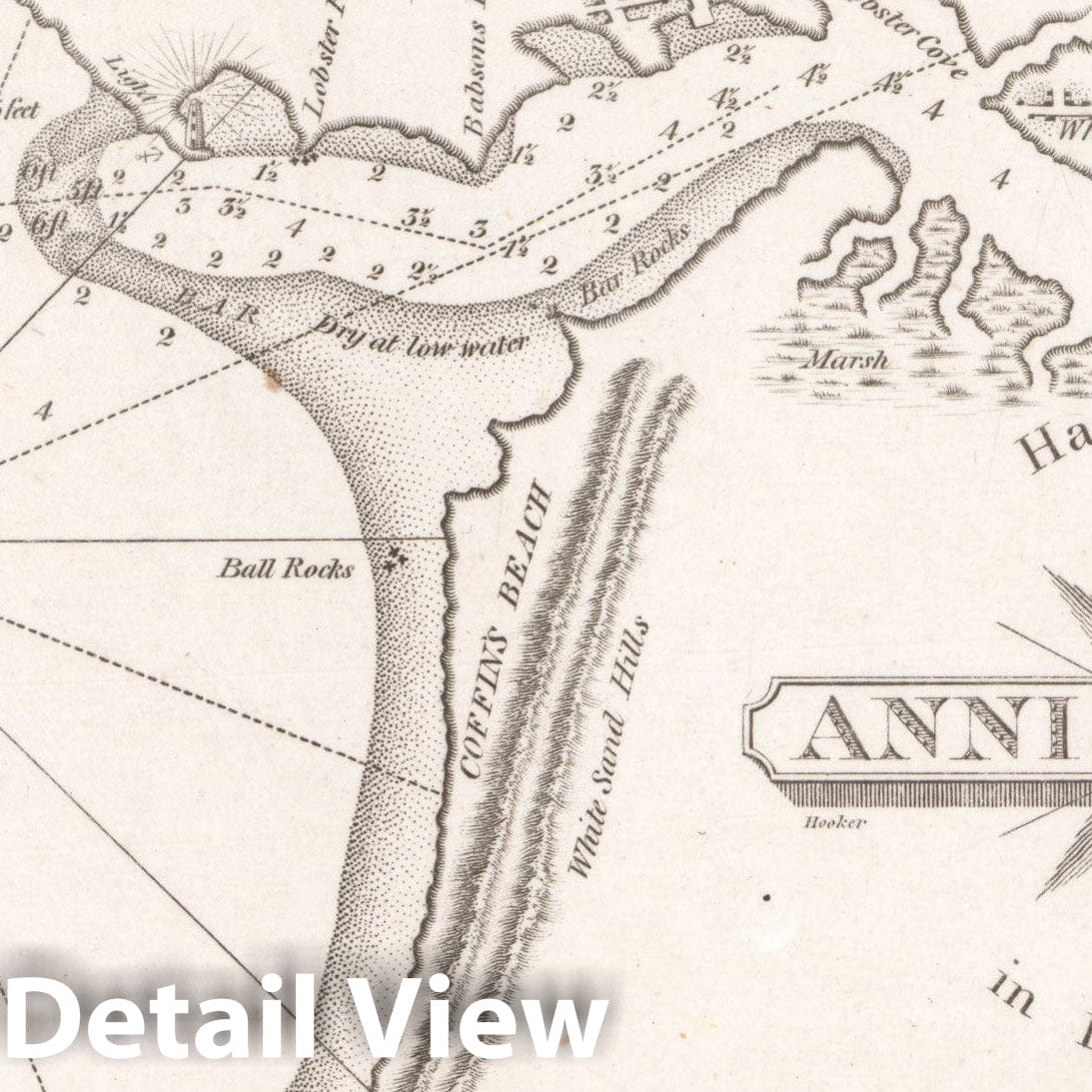 Historic Map : American Coast Pilot 14th Ed., Annisquam & Gloucester 1841 , Vintage Wall Art