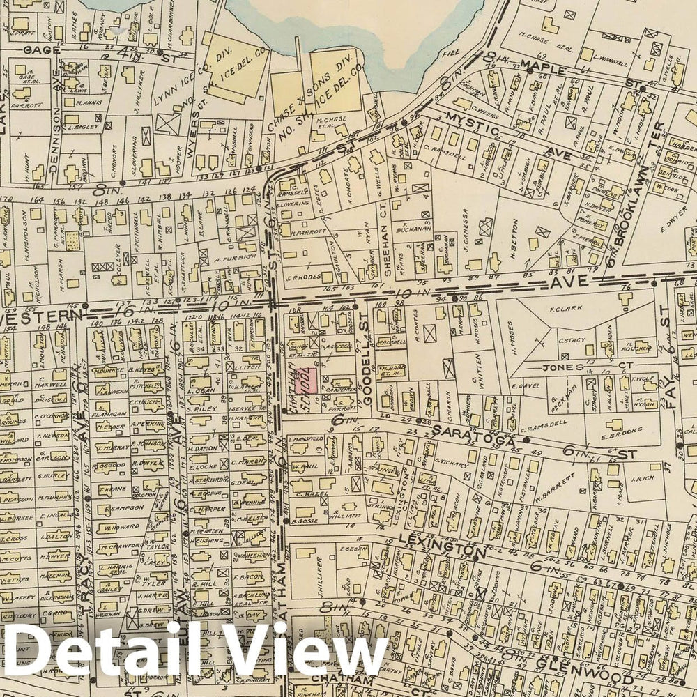 Historic Map : Atlas of Lynn, Nahant & Swampscott, Lynn 1924 Plate 005 , Vintage Wall Art