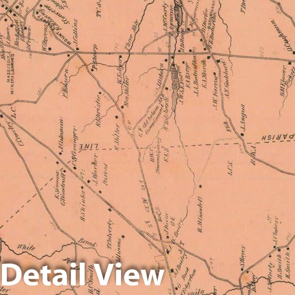 Historic Map : Atlas of Hampden County Massachusetts, Agawam 1870 , Vintage Wall Art