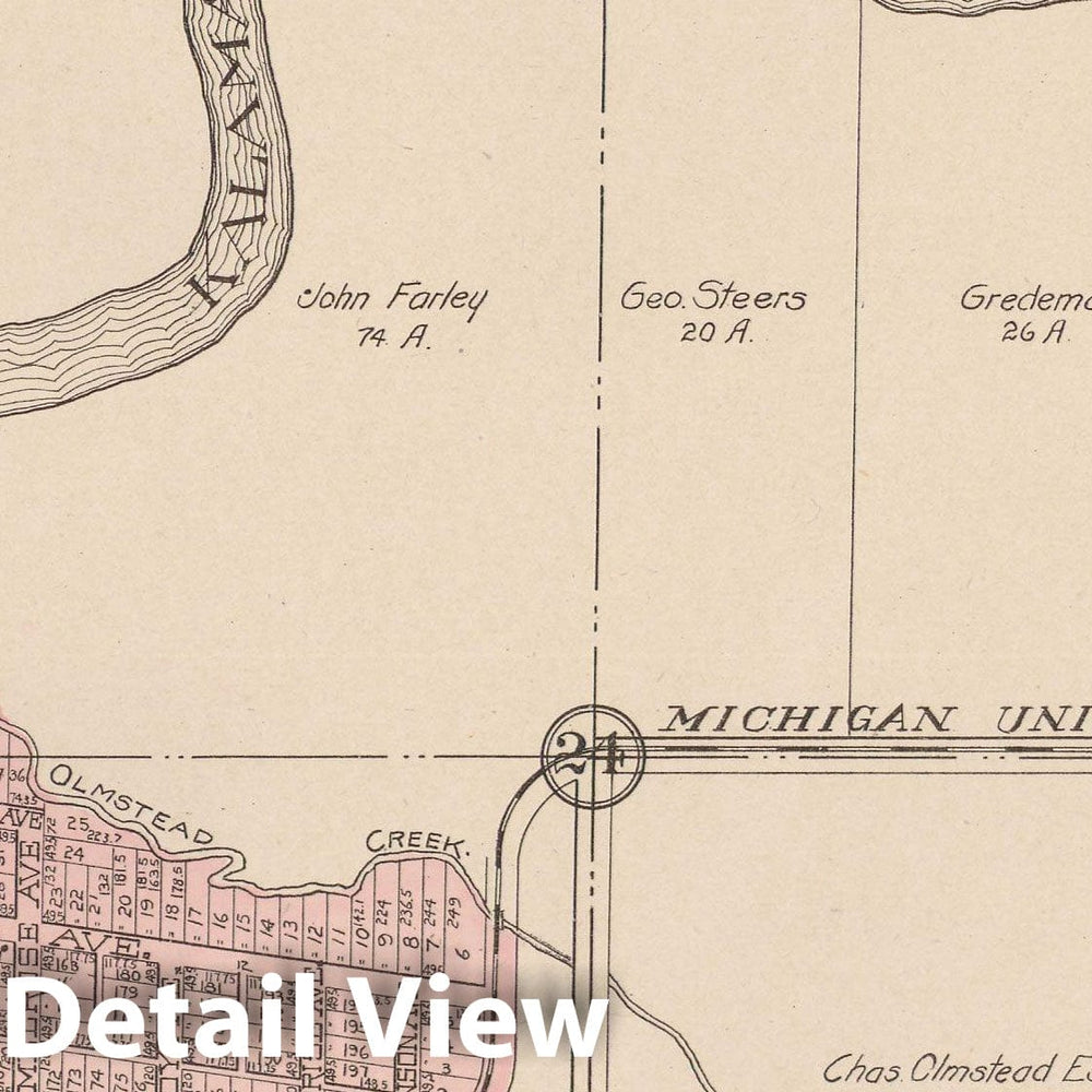 Historic Map : Kalamazoo 1910 , Standard Atlas of Kalamazoo County , v11, Vintage Wall Art