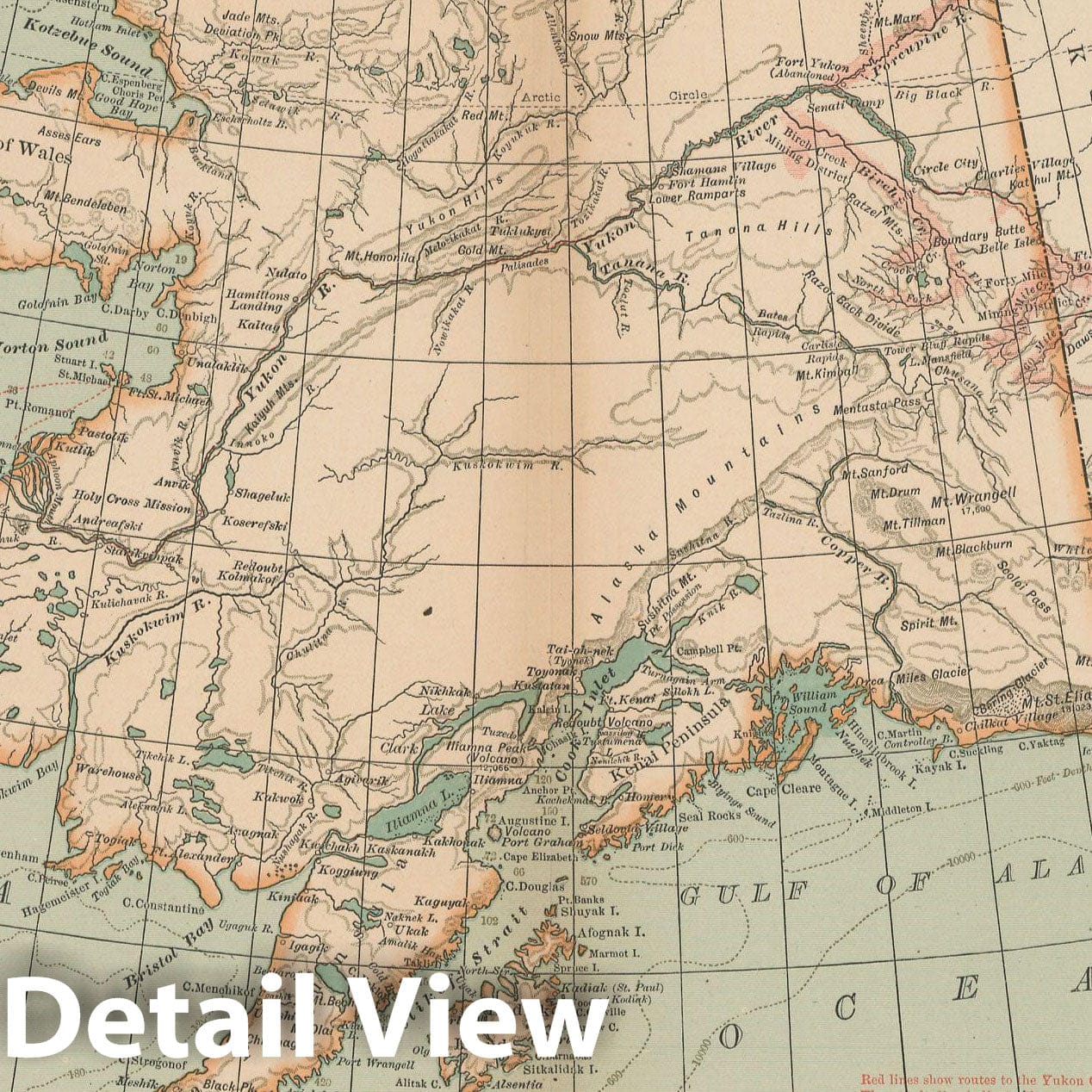 Historic Map : Alaska 1897 , The Century Atlas World , Vintage Wall Art