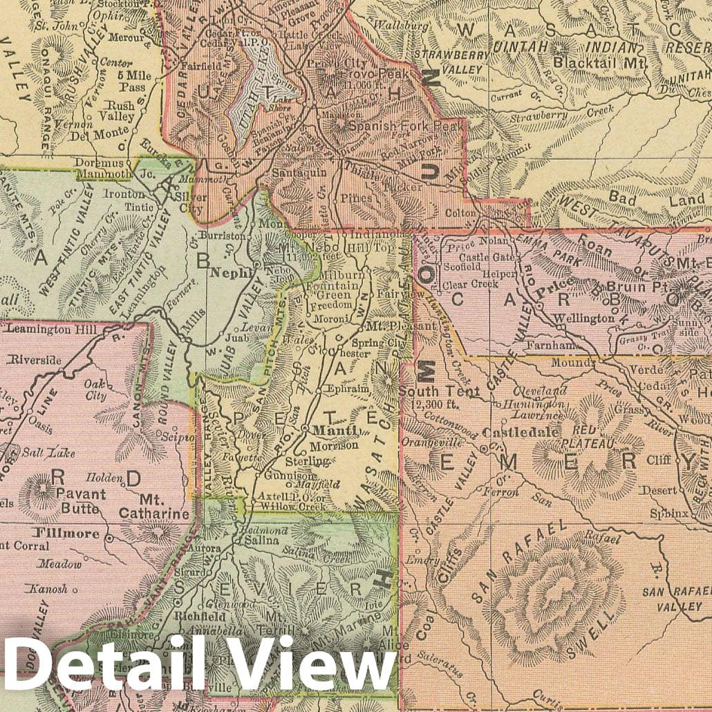 Historic Map : Utah 1900 , Universal Atlas World , Vintage Wall Art