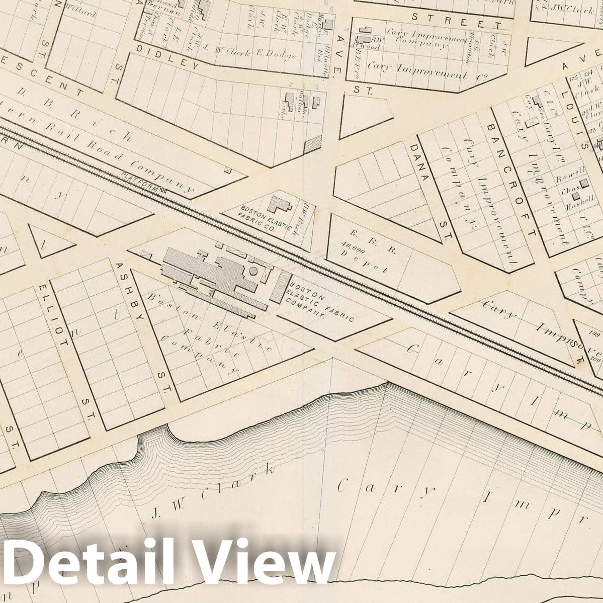 Historic Map : Atlas of county of Suffolk, MA Vol. 4, Chelsea 1874 Plate H , Vintage Wall Art