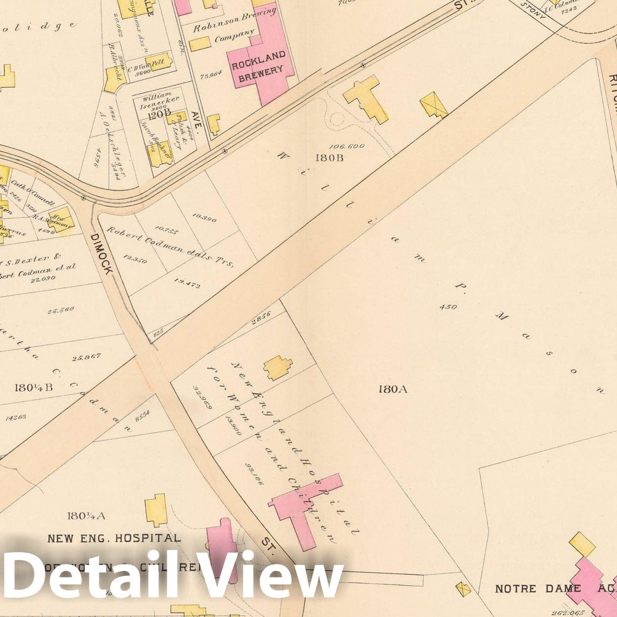 Historic Map : Atlas City of Boston Proper 1895 Plate 034 , Vintage Wall Art