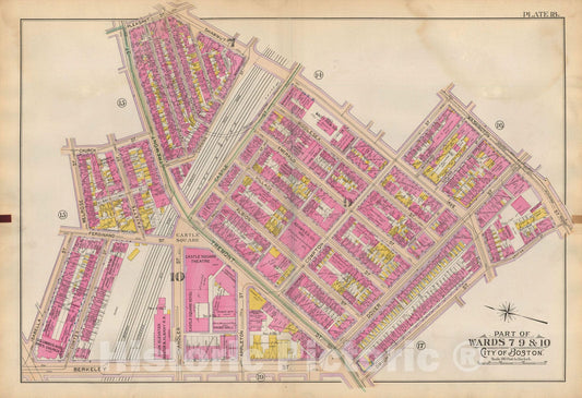 Historic Map : Atlas of Boston Proper, 1898 Plate 018 , Vintage Wall Art
