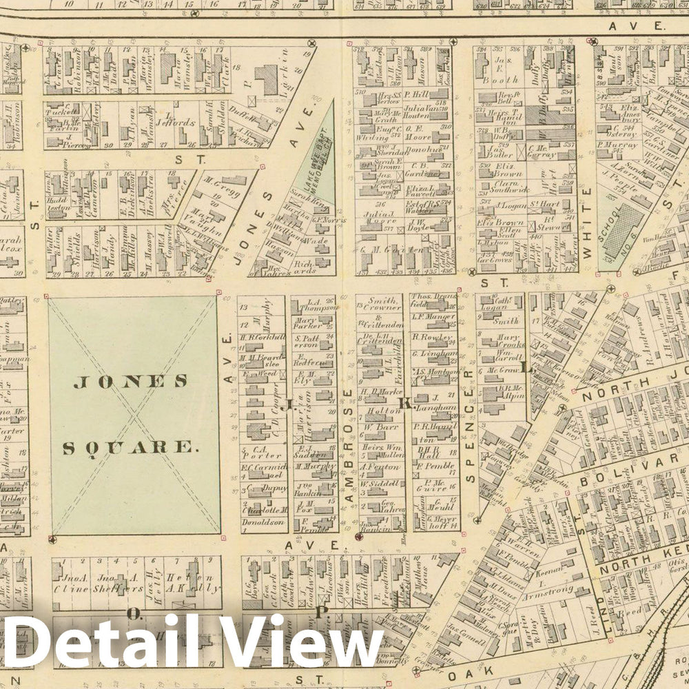 Historic Map : Atlas of Rochester, NY, Rochester 1875 Plate 018 , Vintage Wall Art