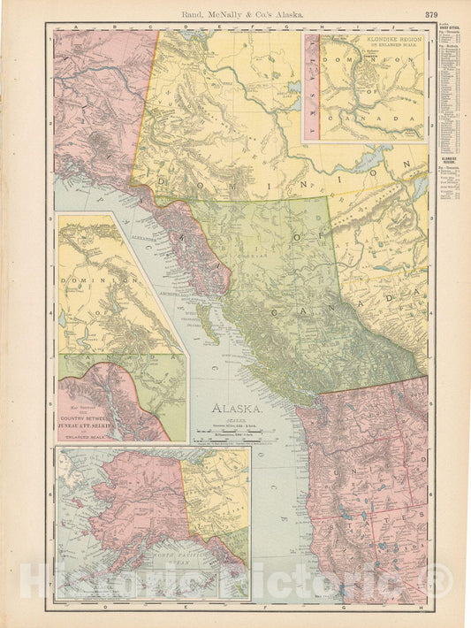 Historic Map : Alaska 1903 , Rand McNally Business Atlas , Vintage Wall Art