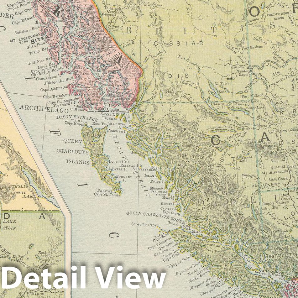 Historic Map : Alaska 1903 , Rand McNally Business Atlas , Vintage Wall Art